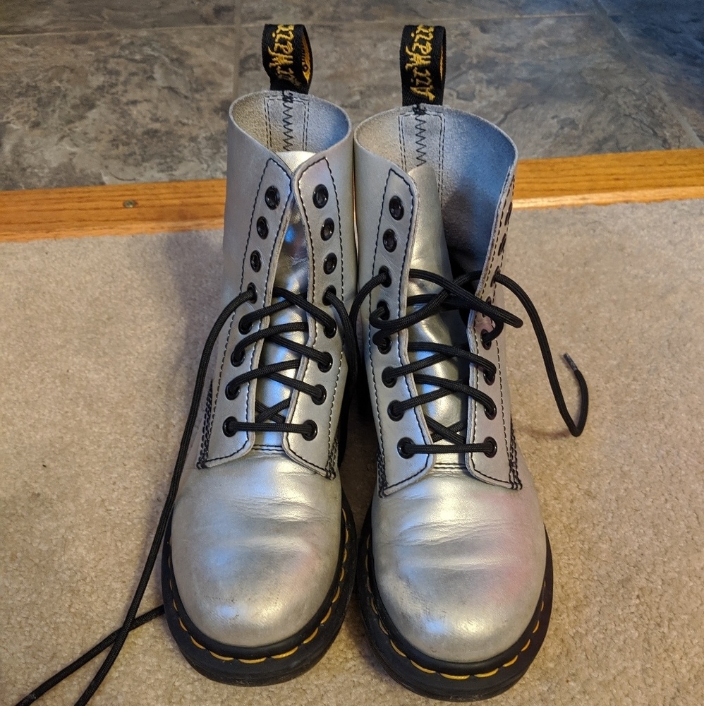AVAILABLE Silver Dr. Marten's Size 5